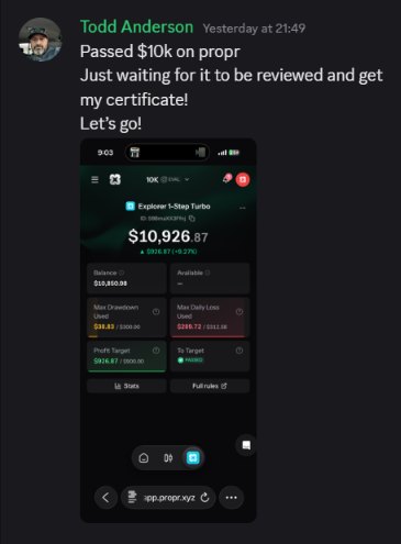 Todd Anderson passed the $10k evaluation