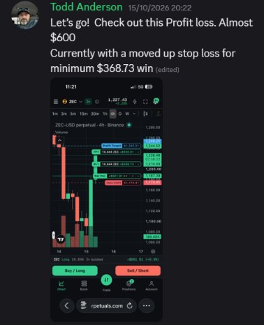 Todd Anderson trade with a moved up stop